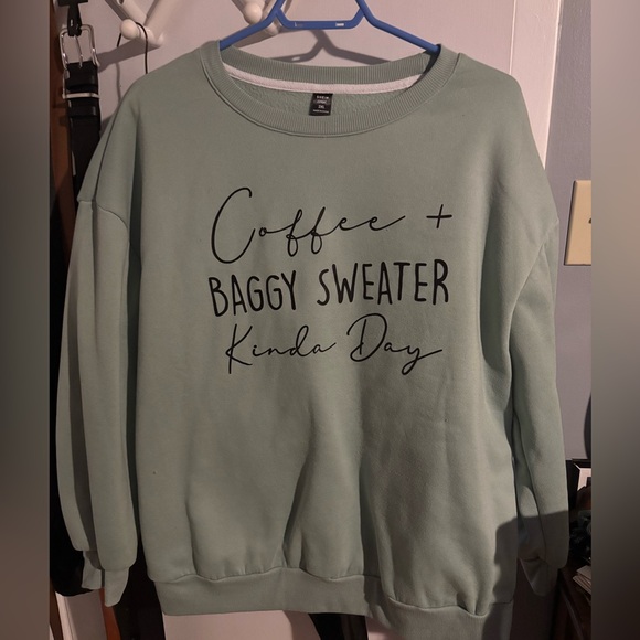 SHEIN Tops - SHEIN Mint Green Graphic Sweatshirt